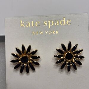 KATE SPADE EARRINGS “ DAISY “ 
BLK & GOLD STUD EARRINGS FOR PIERCED EARS